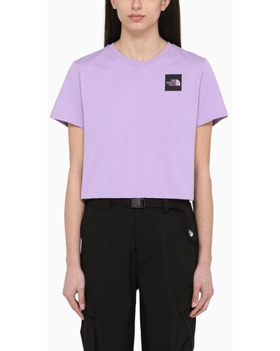 The North Face Lilac Cotton Cropped T-shirt With Logo - Purple
