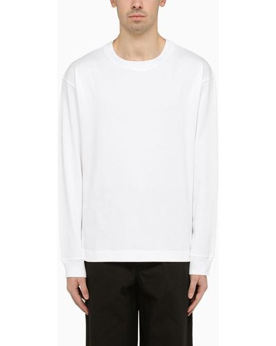 Studio Nicholson T-shirt a manica lunga girocollo bianca - Bianco