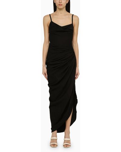 Jacquemus Saudade Viscose Long Dress - Black