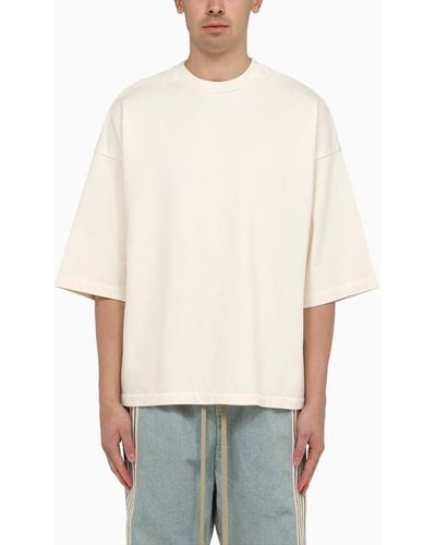 Fear Of God Cream-coloured Oversize Cotton T-shirt - Natural