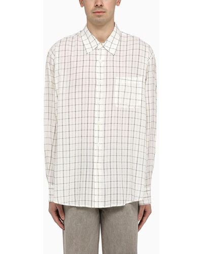 Our Legacy Checked Cotton Blend Shirt - White