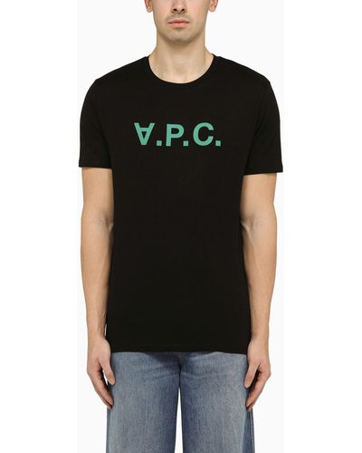 A.P.C. Logoed Black Crewneck T Shirt