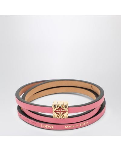 Loewe Sunset Calfskin Twist Bracelet - Red
