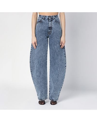 Alaïa Rounded Denim Jeans - Blue