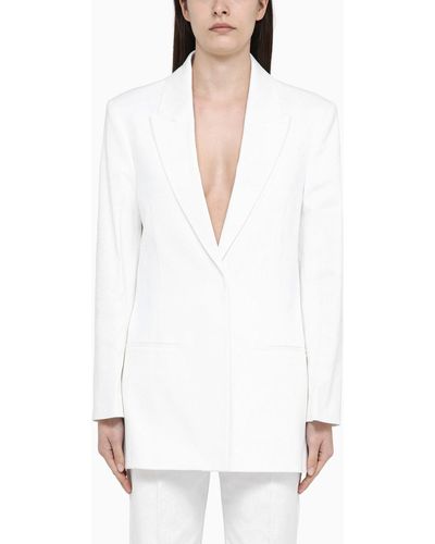 Calvin Klein Single-breasted Cotton Jacket - White