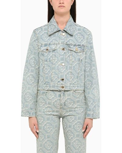 Casablancabrand Light Blue Denim Short Jacket - Grey