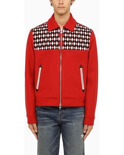 Amiri Wool Jacket With Diamond Pattern - Red
