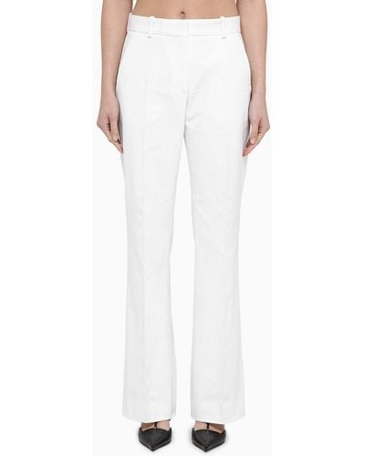 Calvin Klein Viscose Blend Regular Trousers - White