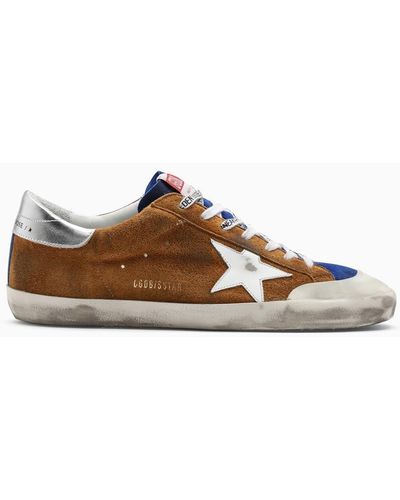 Golden Goose Sneaker super-star /blu/bianca - Marrone