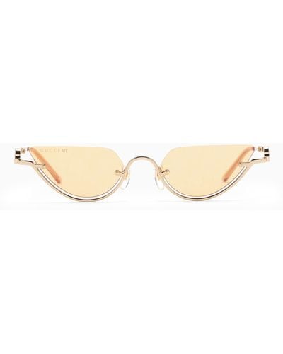 Gucci Cat Eye Sunglasses Gold And - Natural
