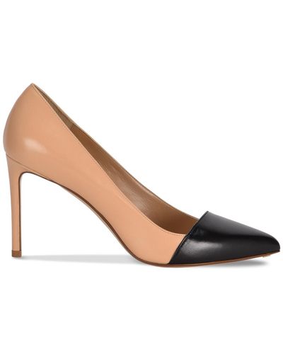 Francesco Russo Two-tone Black And Nude Leather Pump - Natural