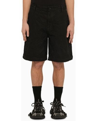 44 Label Group Cotton Carpenter Bermuda Shorts - Black