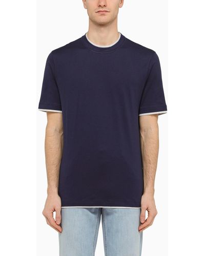 Brunello Cucinelli Cotton Jersey T-shirt - Blue