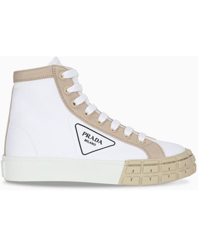 Prada Gabardine Hi-top Sneakers - White