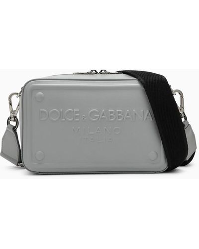 Dolce & Gabbana Borsa a tracolla in pelle grigia per fotocamera - Grigio