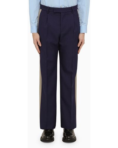 Gucci Royal Trousers With Velvet Bands - Blue