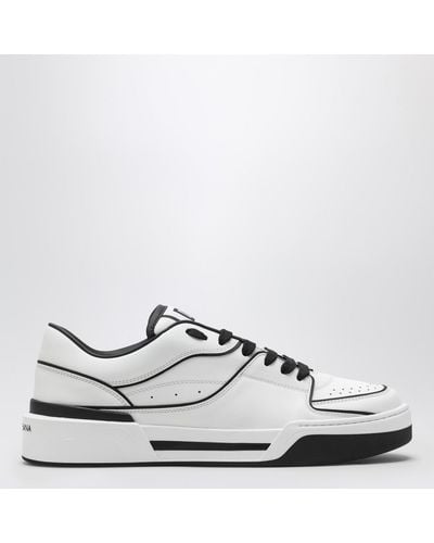 Dolce & Gabbana New Roma /black Leather Low Trainer - White