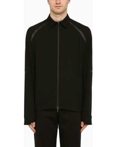 Herno Zipped Shirt In Technical Fabric - Black