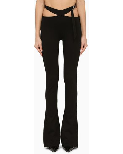 The Attico Slim Trousers With Cut-Out - Black