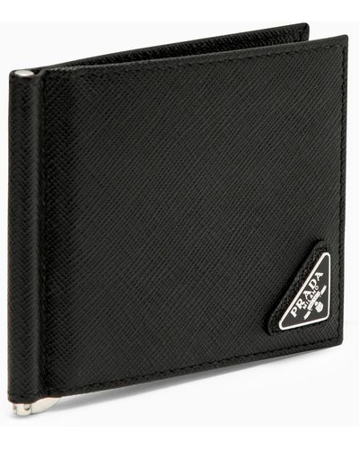 Prada Black Leather Billfold Wallet
