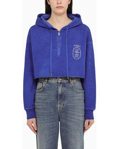 Golden Goose Cropped Hoodie - Blue