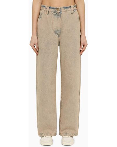 Palm Angels Wide Jeans - Natural