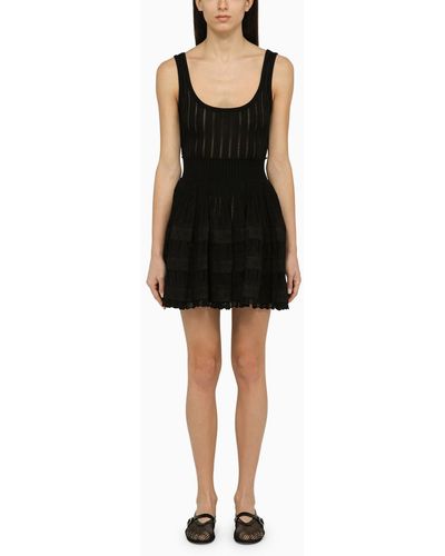 Alaïa Crinoline Scoop-neck Stretch-woven Mini Dress - Black