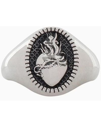Nove25 Chevalier Ovale Cuore Sacro Ring - Metallic