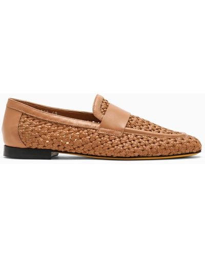 Doucal's Walnut-coloured Woven Leather Moccasin - Brown
