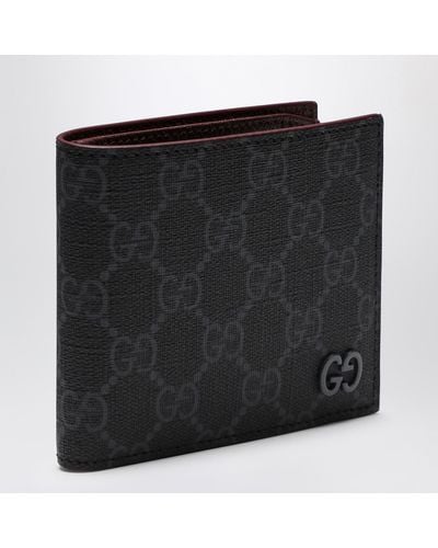Gucci gg Supreme Black/burgundy Fabric Wallet