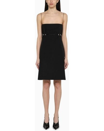 Givenchy Cotton Blend Mini Dress With Straps - Black