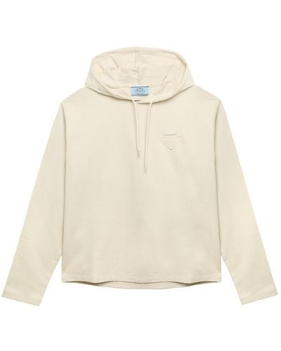 Prada Ivory Hooded Sweatshirt - Natural