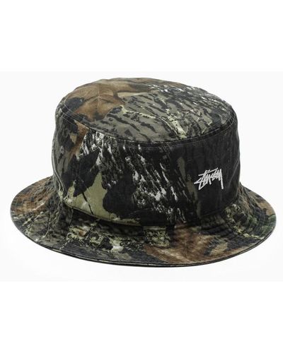 Stussy Cappello bucket camouflage con ricamo logo - Verde