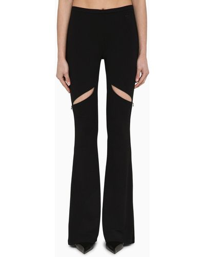 Courreges Viscose Trousers With Cut Out - Black