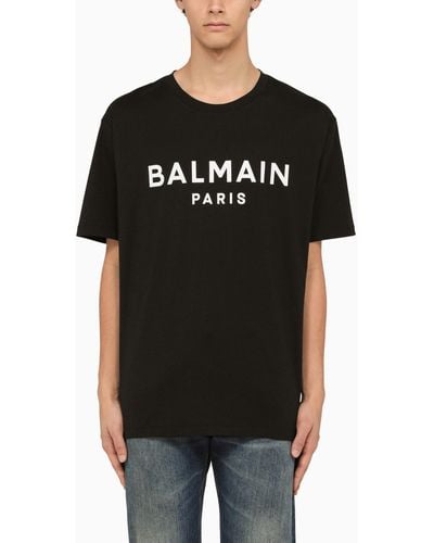 Balmain Crew-Neck T-Shirt With Logo - Black