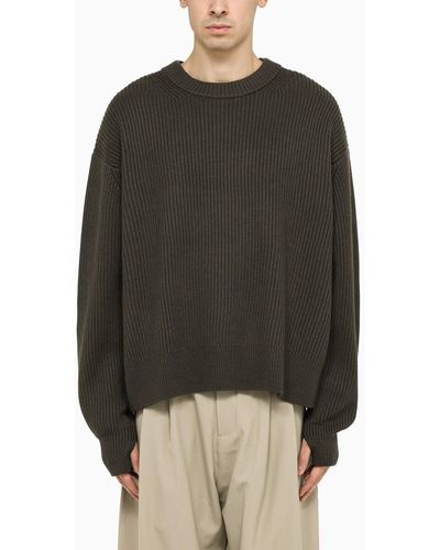 Studio Nicholson Wool Crew-neck Sweater - Green