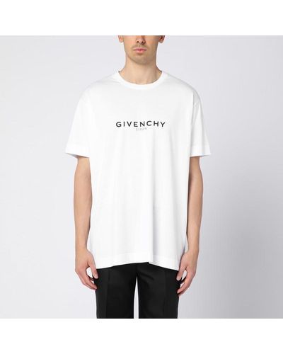 Givenchy T-shirt oversize reverse bianca in cotone con logo - Bianco