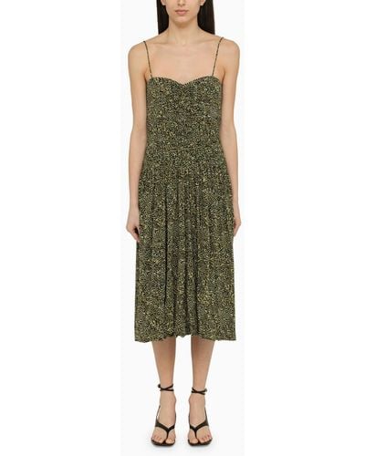 Isabel Marant Viscose Patterned Midi Dress - Green
