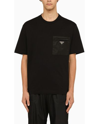 Prada Re-nylon And Jersey T-shirt - Black