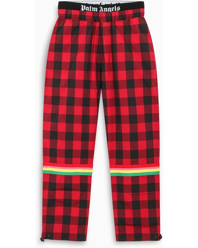 Palm Angels Buffalo Checked sweatpants - Red