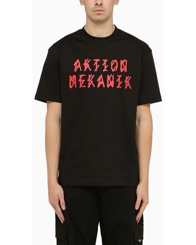 44 Label Group Aktion Mekanik Crew-neck T-shirt - Black