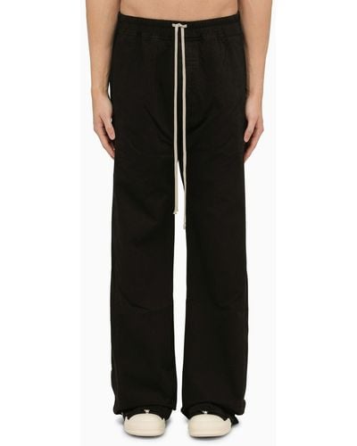 Rick Owens Wide Pants With Metal Buttons - Black