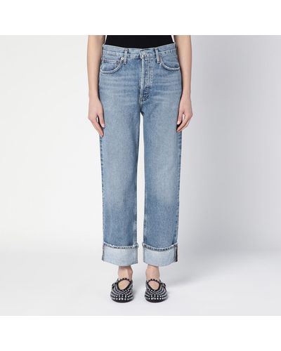 Agolde Light Fran Jeans In Organic Denim With Turn-ups - Blue