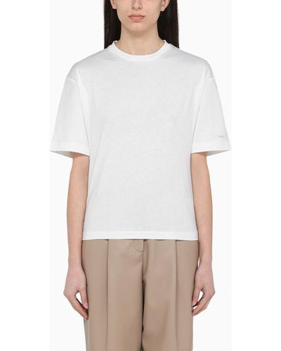 Calvin Klein T-shirt bianca in cotone con dettaglio posteriore - Bianco