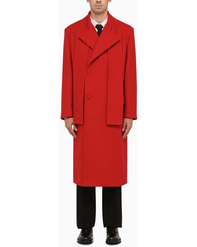 Valentino Wool Oversized Coat - Red
