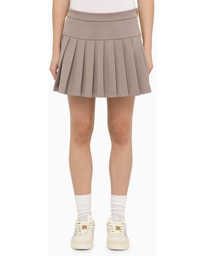 Palm Angels Lilac Pleated Mini Skirt - Natural