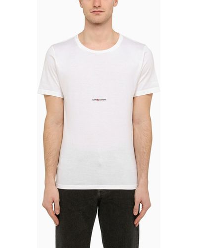Saint Laurent Logo-print Crewneck T-shirt - White