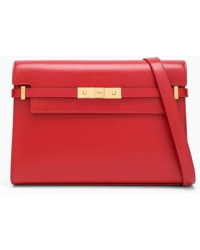 Saint Laurent Manhattan Red Shopping Bag