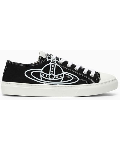 Vivienne Westwood Sneaker bassa nera/bianca in tela di cotone - Nero