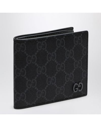 Gucci gg Supreme /grey Fabric Wallet - Black